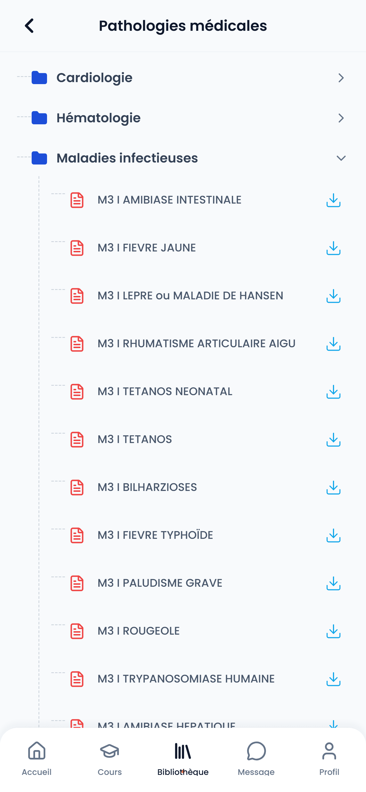 Bibliothèque médicale et arborescence des pathologies sur TutoratMed